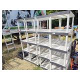 5 plastic shelves