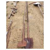 2 long shovels