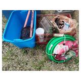 Garden hose and assorted items
