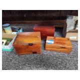 3 wood boxes