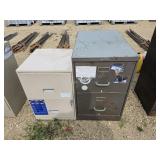 2 metal filing cabinets
