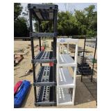 2 plastic shelves