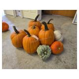 6 Large Pumpkins and assorted Gords