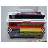 2 die-cast Semi-trucks: Busch Beer ; Matchbox Manh