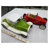 2 pressed steel Nylint Hot Rods: one green ; one r