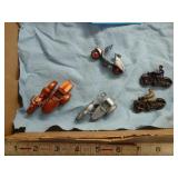 5 die-cast motorcycles: Matchbox #4 Triumph w/ sid