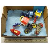 6 hard plastic motorcycles: two 3-3/4" Harley-Dav