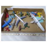 14 assorted airplanes - 1 wood ; 2 plastic ; 1 Aub