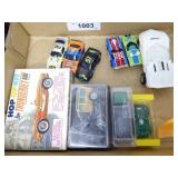 9 slot cars & Hop Up kit box (3 slot cars MIB)