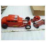 3 Hot Rods: Eldon - plastic - large ; Hubley - cas