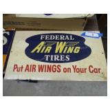 Vintage Federal Tire metal sign - approx. 10" x 1
