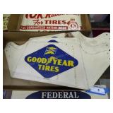 3 vintage Goodyear Tire signs/stands - approx. 8"