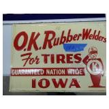 Vintage metal O.K. Rubber Welder sign - approx. 10