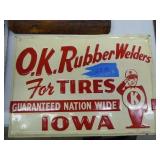 Vintage metal O.K. Rubber Welder sign - approx. 10
