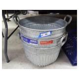 3 metal bushel baskets