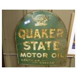 Vintage Quaker State metal sign - 2 sided - approx