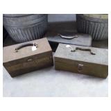 3 vintage metal boxes