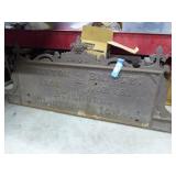 1901 cast iron Clinton Iowa sign - approx. 24"x54