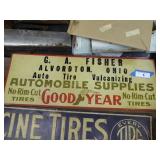 Vintage Goodyear metal sign - approx. 10" x 28"
