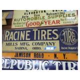Vintage Racine Tire metal sign - approx. 10" x 31