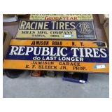 Vintage Republic Tire metal sign - approx. 12" x