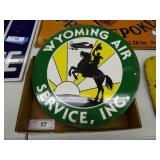 Vintage Wyoming Air Service metal sign - approx. 1
