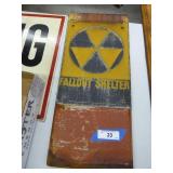 Vintage Fall Out Shelter metal sign - approx. 10"