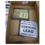 Vintage Motor Fuel & Tire chain signs