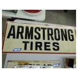 Vintage Armstrong Tire metal sign - approx. 18" x