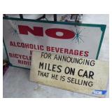 2 wood signs (1 approx. 21" x 36")