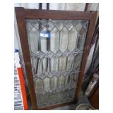 Leaded glass window - approx. 27" x 51"