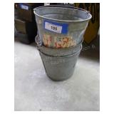 3 galvanized pails