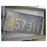 Two 1927 Pennsylvania license plates