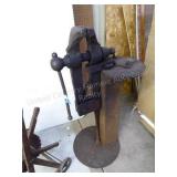 Vintage log vise & stand