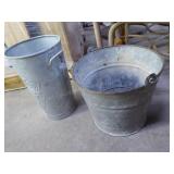 2 galvanized containers
