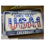 License plate brackets & 2 chevy plates