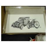 Hand drawn car & cycle print