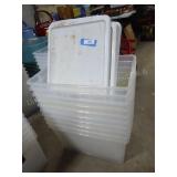 10 plastic totes w/ lids