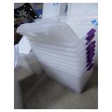 8 plastic totes w/ 5 lids