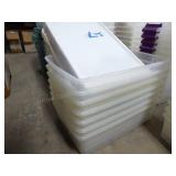 7 plastic totes w/ 6 lids