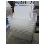 9 plastic totes w/ lids