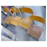 4 vintage small school type chairs