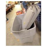 8 large plastic totes w/ lids