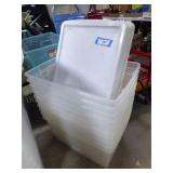 10 plastic totes w/ lids