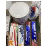 Box of disposable kitchen goods