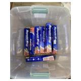 Tote and 9 rolls Reynolds wrap tote is cracked on