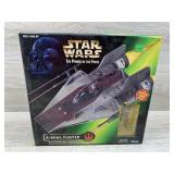 A wing fighter with pivoting laser cannons and