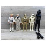 Luke skywalker. Obi wan. C3PO. Storm trooper and