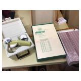 LEDGER PADS/ DYMO LABEL MAKER/ VANITY MIRROR