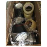 BOX OF 13 ROLLS OF PACKING TAPE AND COLOR VINYL
